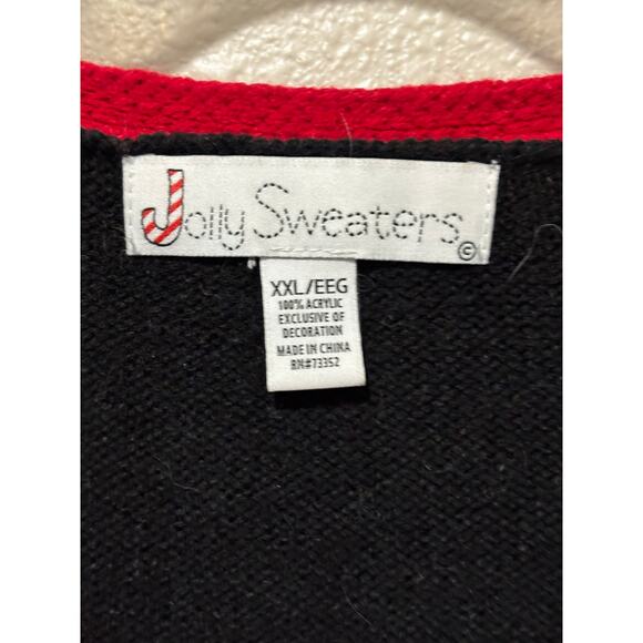 Women’s Jolly Sweaters Cat Christmas Pullover Ugly Sweater Plaid Holiday XXL - Picture 2 of 4